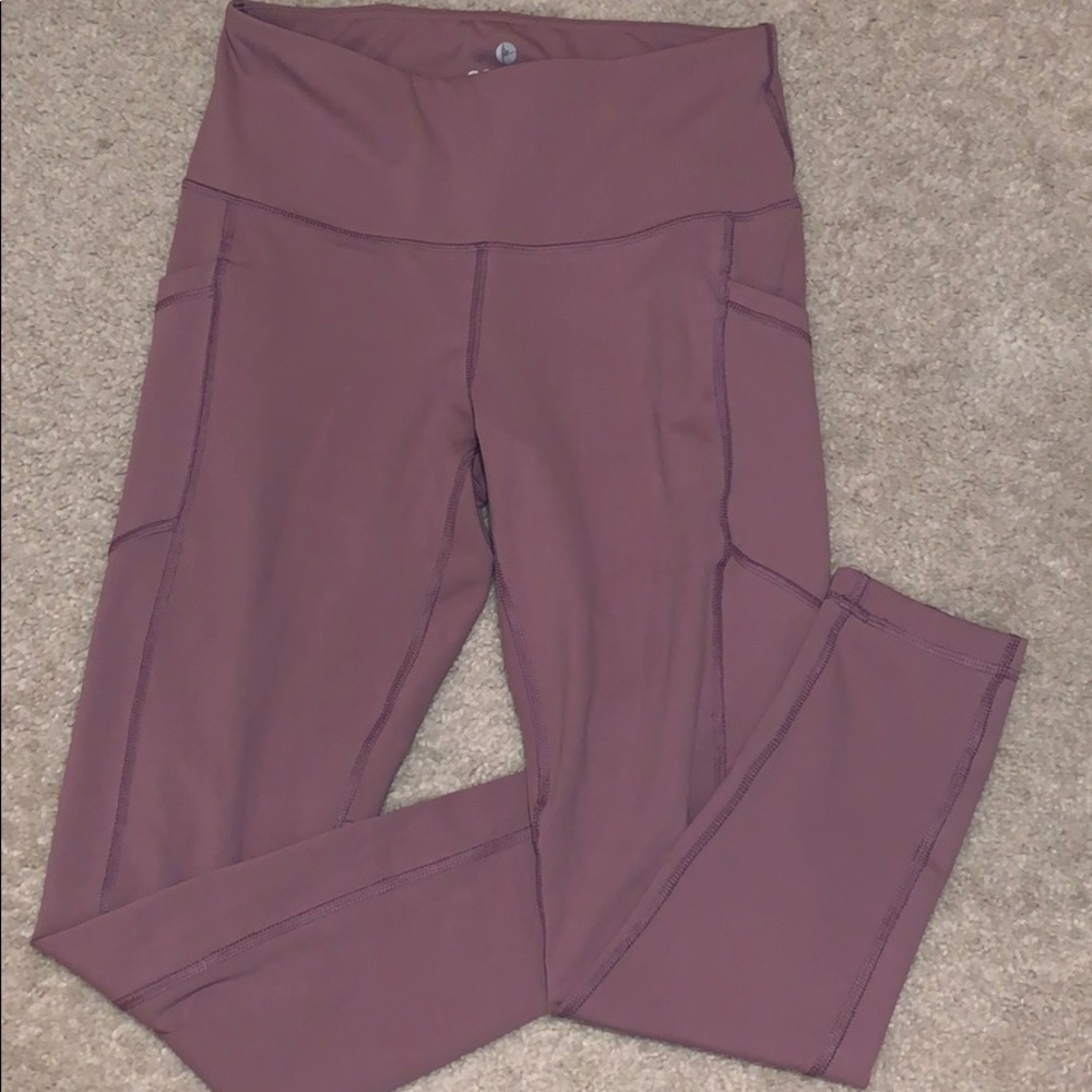 90 Degree By Reflex Mauve High-Waist Leggings with Side Pockets